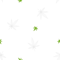 White - Cannabis Leaves